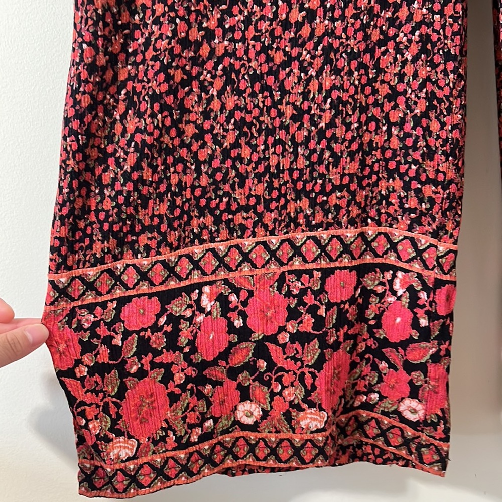 Free People Boho Floral Culotte Wide Leg Cropped Jumpsuit Size Medium - Picture 8 of 13